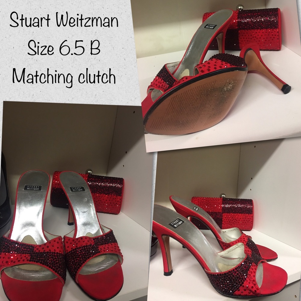 Stuart Weitzman Heels & Matching Clutch - image 1